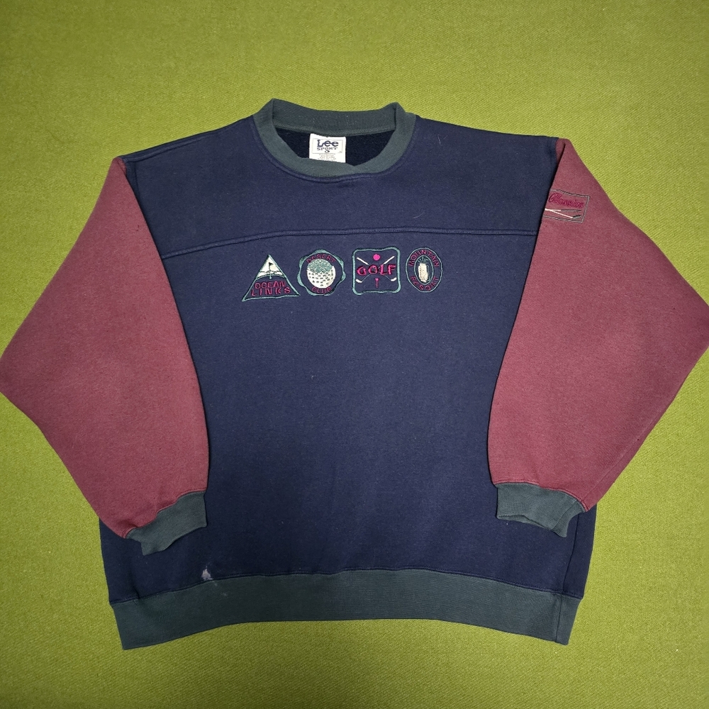 Lee Men's Golf Sweater in Navy and Burgundy